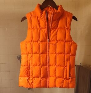 GAP Women's Orange Down Puffer Vest